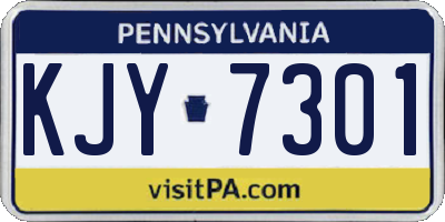 PA license plate KJY7301