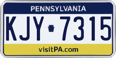 PA license plate KJY7315