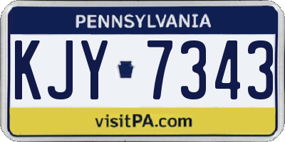 PA license plate KJY7343