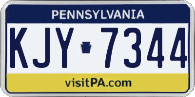 PA license plate KJY7344