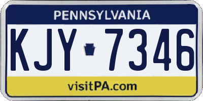 PA license plate KJY7346