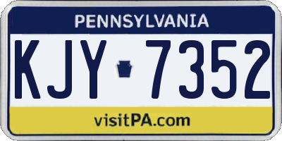 PA license plate KJY7352