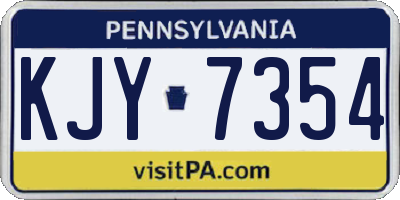 PA license plate KJY7354