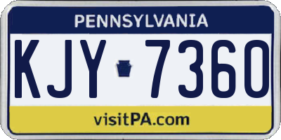 PA license plate KJY7360