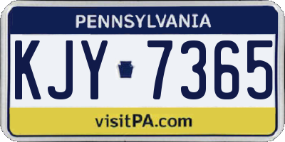 PA license plate KJY7365