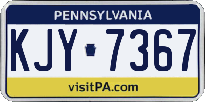 PA license plate KJY7367
