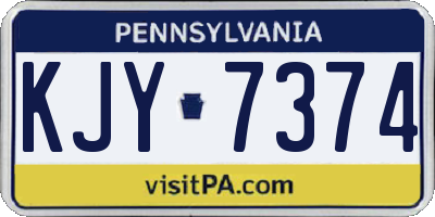 PA license plate KJY7374