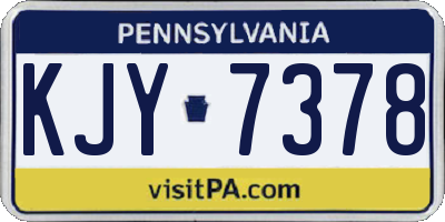 PA license plate KJY7378