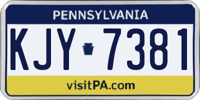 PA license plate KJY7381
