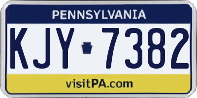 PA license plate KJY7382