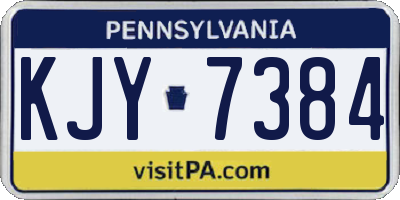 PA license plate KJY7384