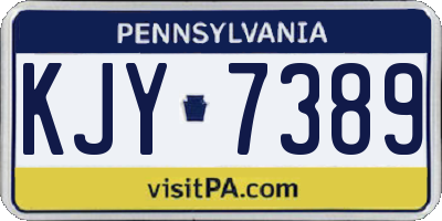 PA license plate KJY7389