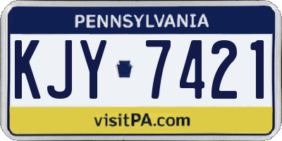 PA license plate KJY7421