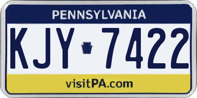 PA license plate KJY7422