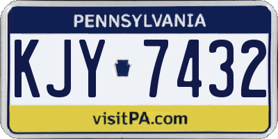 PA license plate KJY7432