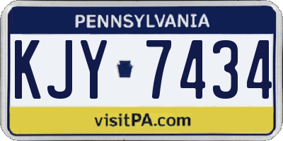 PA license plate KJY7434