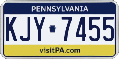 PA license plate KJY7455