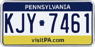PA license plate KJY7461