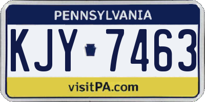 PA license plate KJY7463
