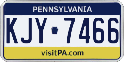 PA license plate KJY7466