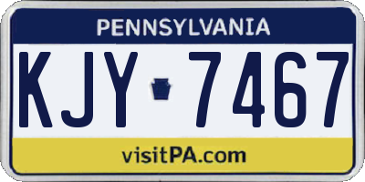 PA license plate KJY7467