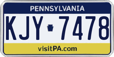 PA license plate KJY7478