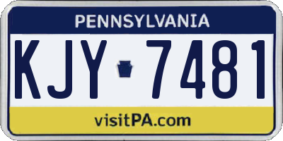 PA license plate KJY7481