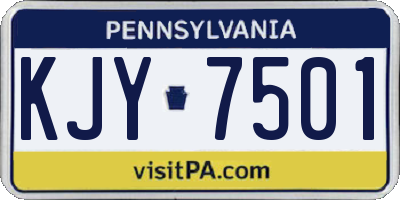 PA license plate KJY7501
