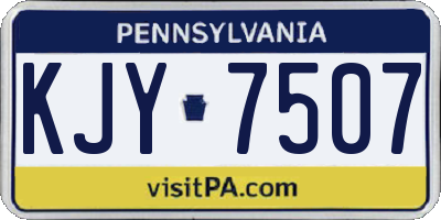 PA license plate KJY7507