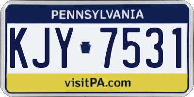 PA license plate KJY7531