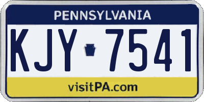 PA license plate KJY7541