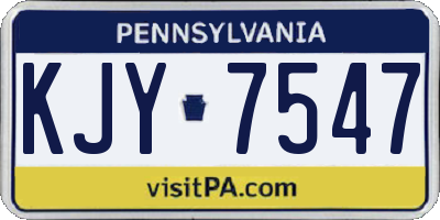 PA license plate KJY7547