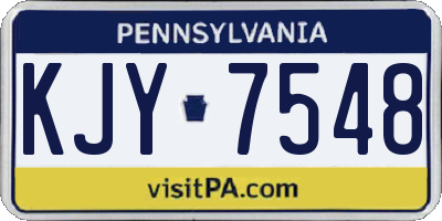 PA license plate KJY7548