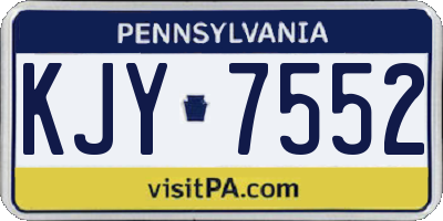 PA license plate KJY7552