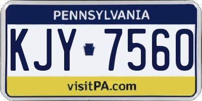PA license plate KJY7560