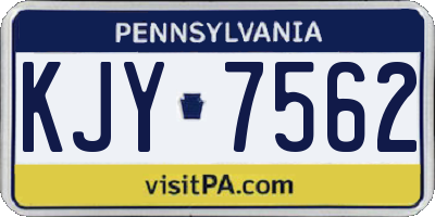 PA license plate KJY7562
