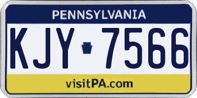 PA license plate KJY7566