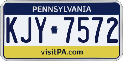 PA license plate KJY7572