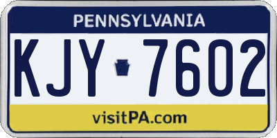 PA license plate KJY7602