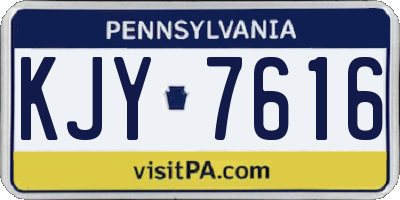 PA license plate KJY7616