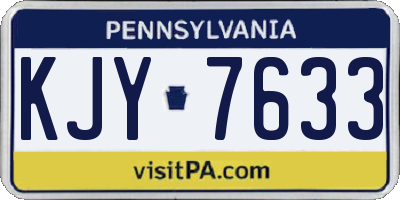 PA license plate KJY7633