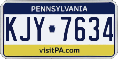 PA license plate KJY7634
