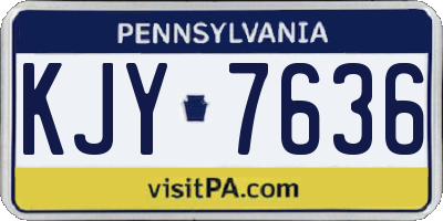 PA license plate KJY7636