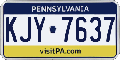 PA license plate KJY7637
