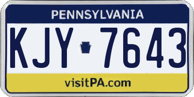 PA license plate KJY7643