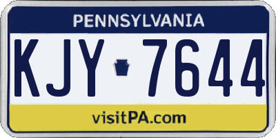 PA license plate KJY7644