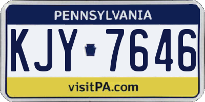 PA license plate KJY7646