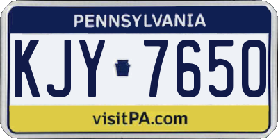 PA license plate KJY7650