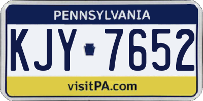 PA license plate KJY7652