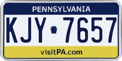 PA license plate KJY7657